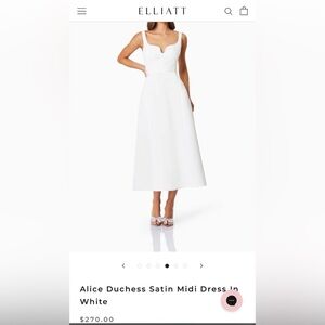 Elliatt Alice Duchess Satin Midi Dress in White